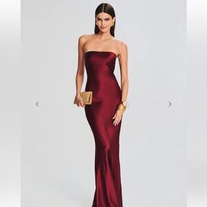 Retrofete Deep Red Strapless Dress